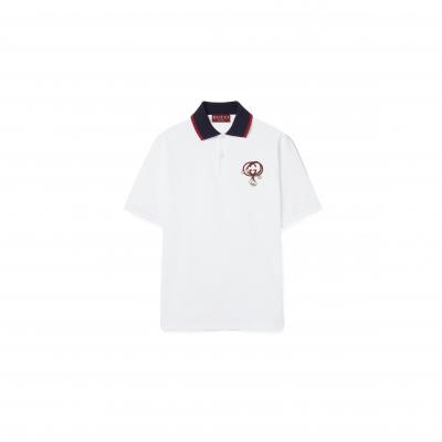 GUCCI COTTON PIQUET POLO SHIRT WITH EMBROIDERY 854826
